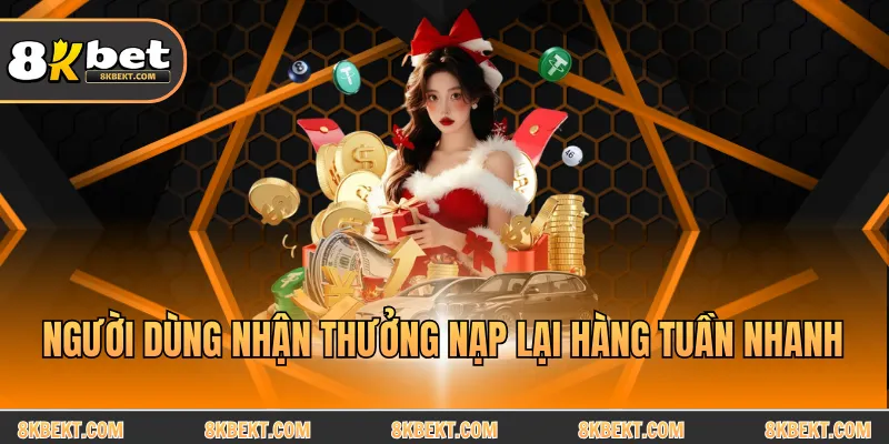 Người dùng nhận thưởng nạp lại hàng tuần nhanh
